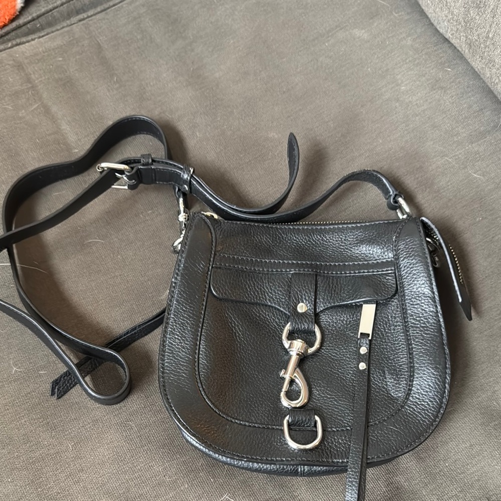 NWOT Rebecca Minkoff Black Leather Crossbody Bag